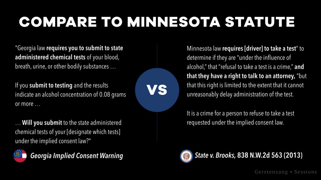 Compare Georgia Implied Consent to Minnesota Statute