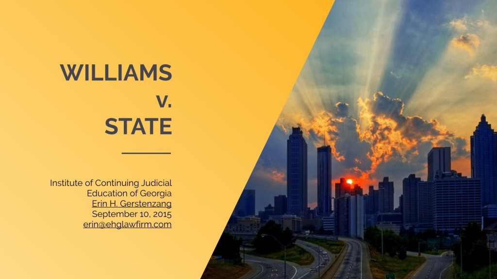 Williams v. State - The Trial Court Update - Georgia DUI Cases